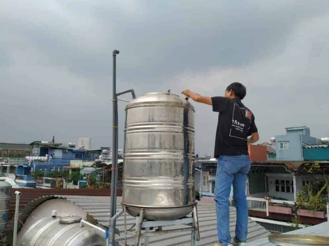 Cách lắp đặt bồn nước trên mái nhà