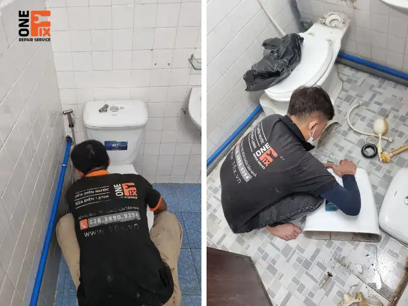 Bồn cầu bị chảy nước liên tục: Nguyên nhân & Hướng dẫn sửa chữa 12 OneFix - Địa chỉ xử lý bồn cầu bị chảy nước liên tục uy tín, chất lượng