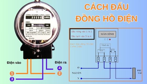 cách đấu đồng hồ điện