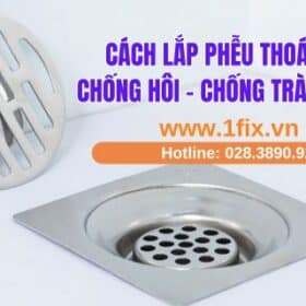 lắp phễu thoát sàn chống hôi