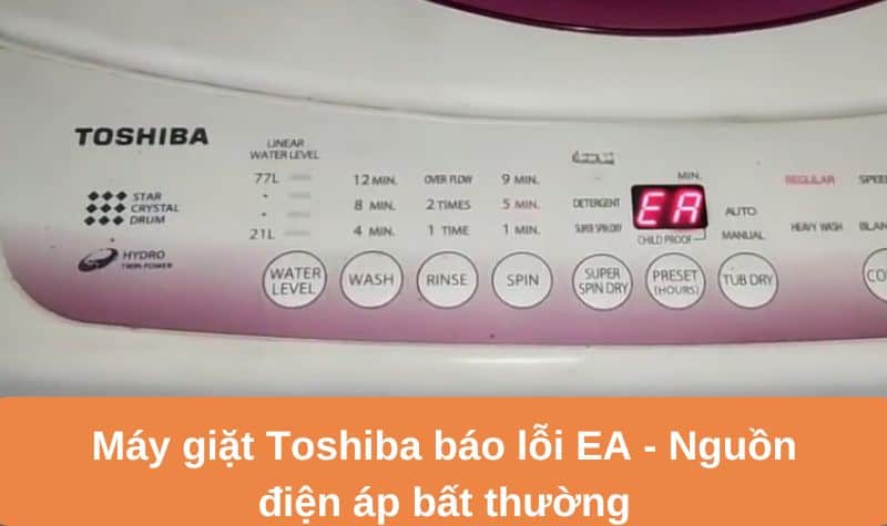 máy giặt toshiba báo lỗi ea