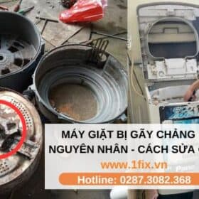 máy giặt bị gãy chảng ba