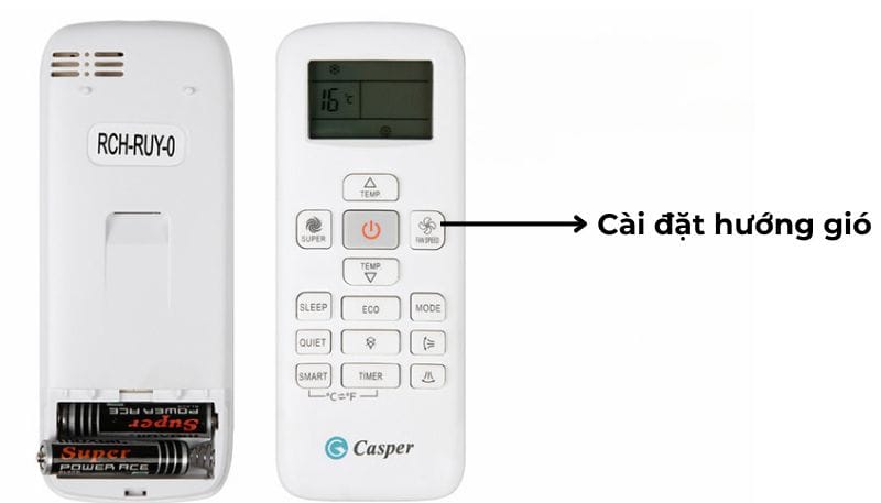 điều khiển điều hòa casper bằng cài đặt hướng gió