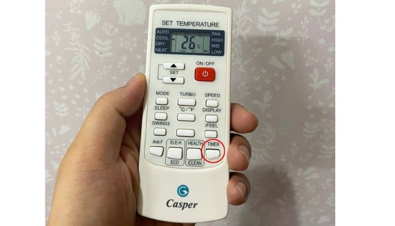 điều khiển điều hòa casper để thiết lập nhiệt độ