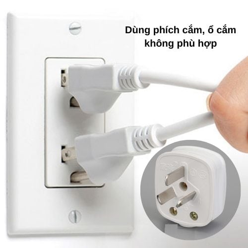 Move điện là gì? Nguyên nhân, cách phòng tránh cháy nổ do điện 1 hiện tượng move điện do dùng phích cắm không phù hợp
