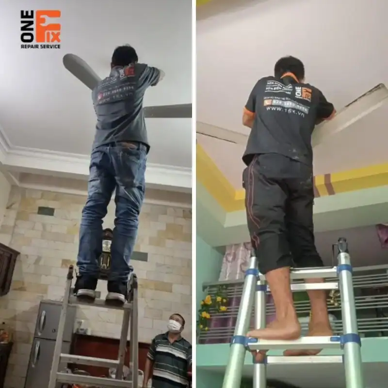 Lắp quạt trần tại phòng khách