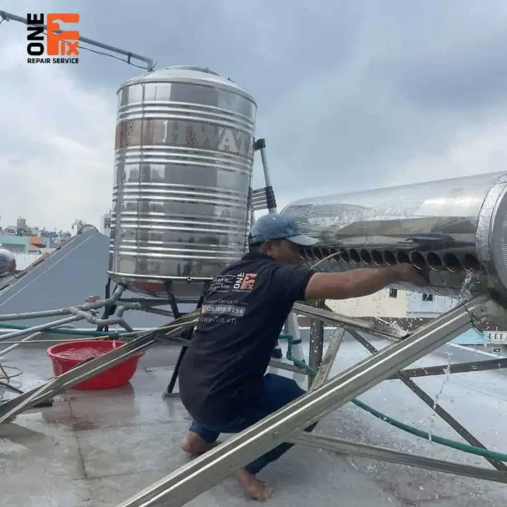 Dịch vụ sửa máy nước nóng năng lượng mặt trời 2 Xử lý nước nóng yếu