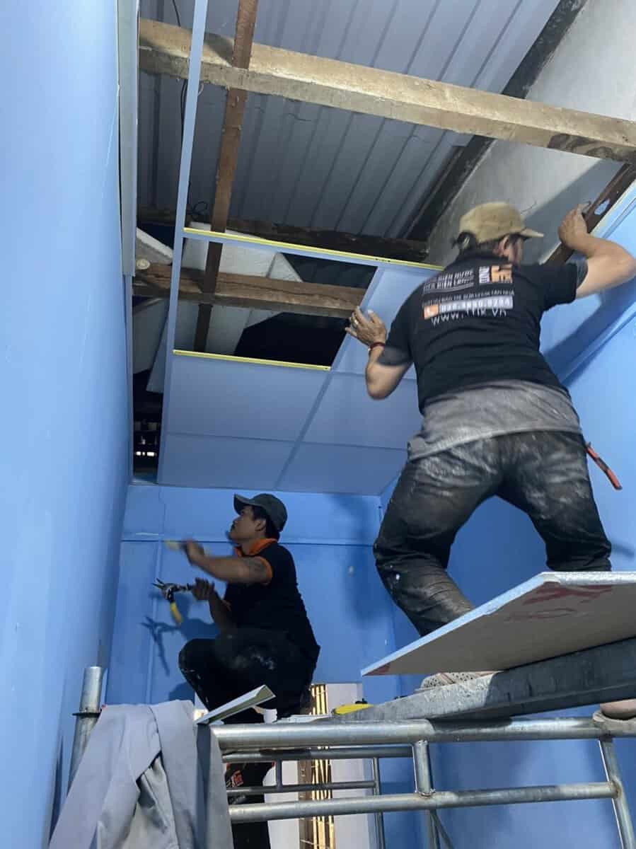 Công trình sửa chữa nhà ở của 1Fix có thi công vách thạch cao tại TPHCM